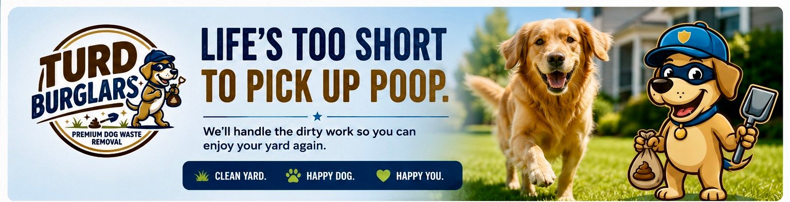 Turd Burglars: Life's too short to pick up poop. We'll handle the dirty work so you can enjoy your yard again.